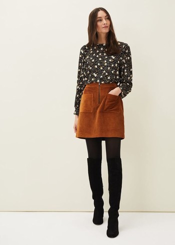 Phase Eight Kennedy Corduroy Skirts Brown Canada | OCKMBR-571